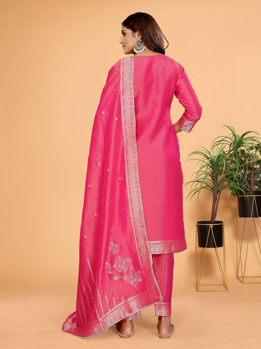 Regal Rani Hand-Work Tissue Suit Set