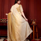 Golden Glow Crushed Tissue Saree with Sequin & Scallop Border