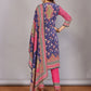 Fuschia Pink and Navy Blue Salwar Suit with Mirror & Hand-Work