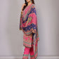 Fuschia Pink and Navy Blue Salwar Suit with Mirror & Hand-Work