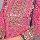 Fuschia Pink and Navy Blue Salwar Suit with Mirror & Hand-Work
