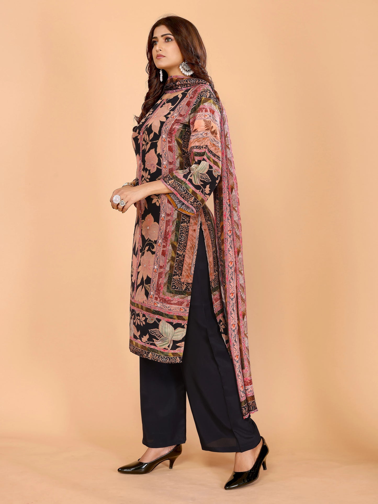 Midnight Rose Printed Suit Set