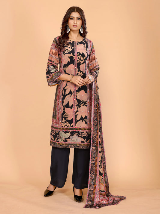 Midnight Rose Printed Suit Set