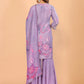 Lavender Floral Crushed Sharara Suit With Embroidery