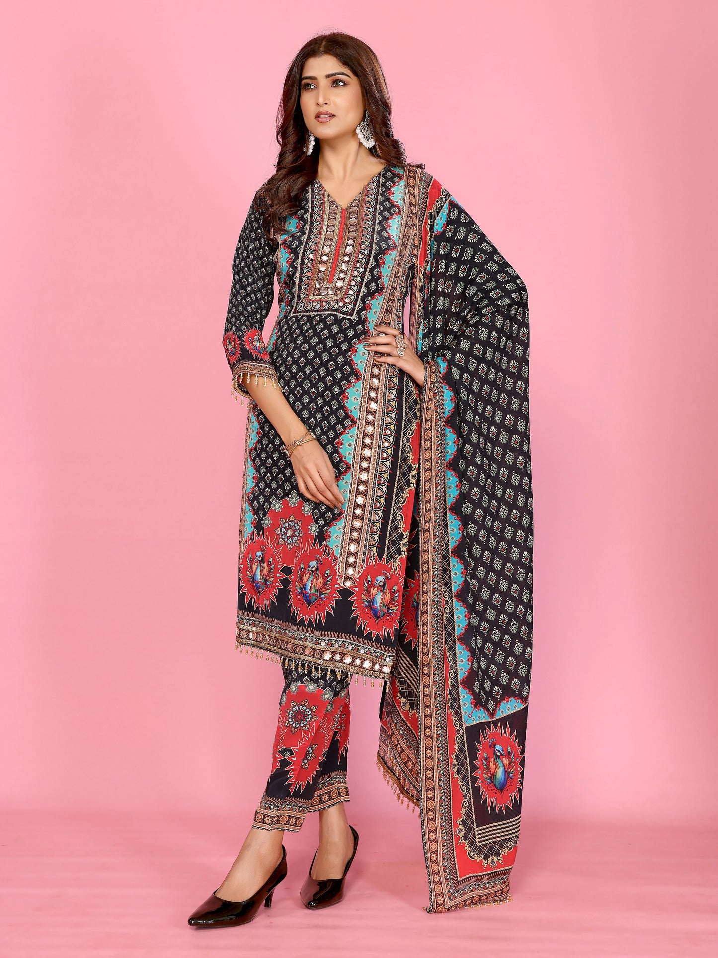 Midnight Mosaic Printed Suit Set