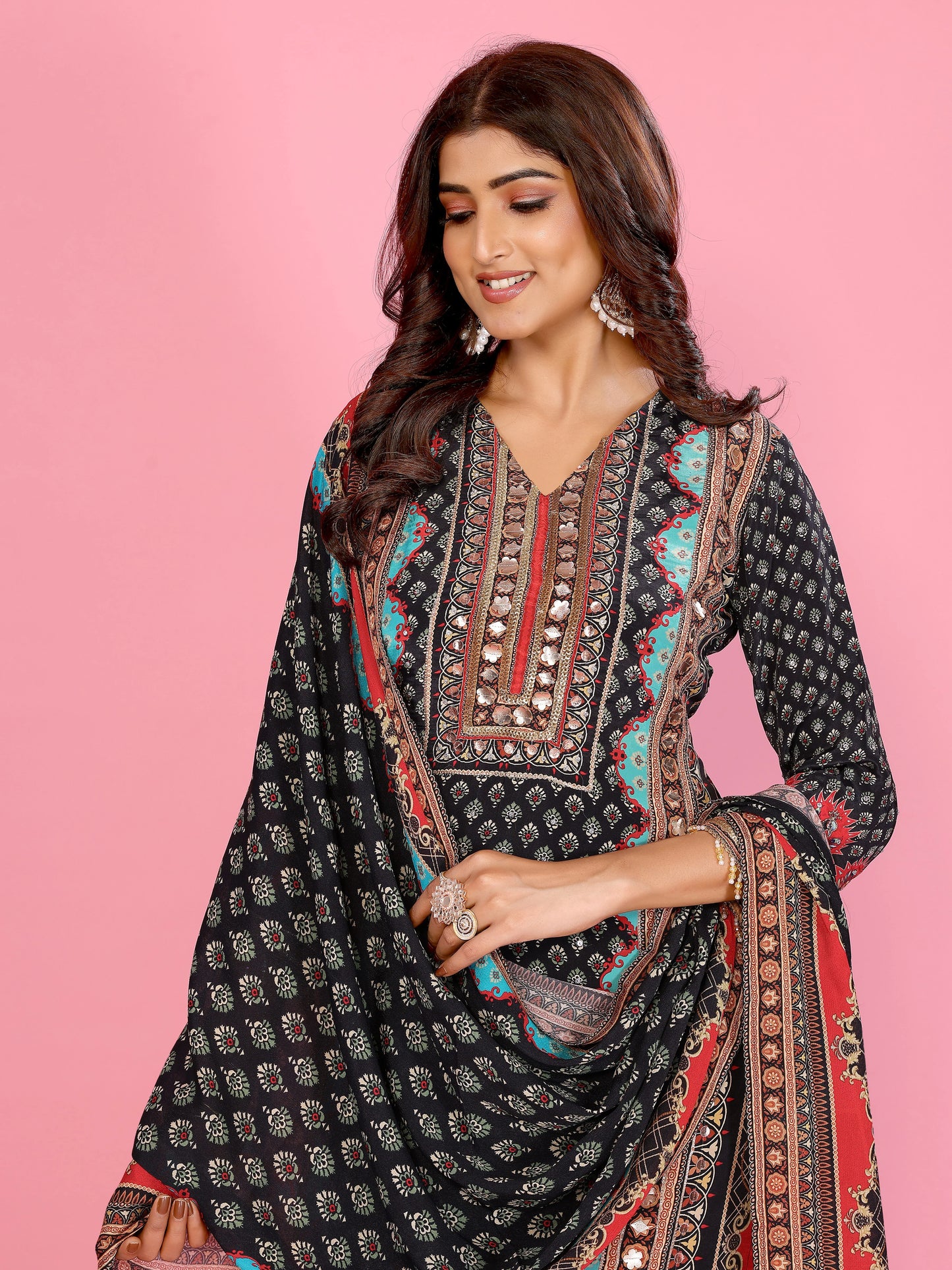 Midnight Mosaic Printed Suit Set