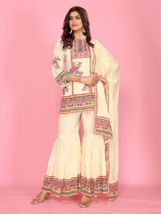 Ivory Garden Sharara Set