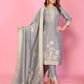 Silver Mist  Muslin tissue Silk Ensemble HandWork suit set