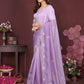 Lilac Blossom Crushed Tissue Saree With Cutdana And Sequin Border