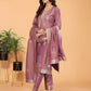 Dusty Mauve Hand-Work Tissue Suit Set