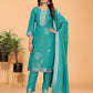 Royal Blue Tissue Hand-Work Suit Set