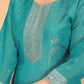Royal Blue Tissue Hand-Work Suit Set