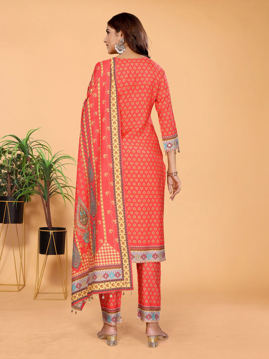 Crimson Kali Mundi Work Suit Set