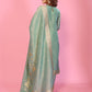 Pastel Serenity Muslin tissue Silk Ensemble HandWork suit set