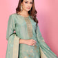 Pastel Serenity Muslin tissue Silk Ensemble HandWork suit set