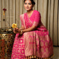 Gulal Pink Woven Banarasi Pure Georgette Bandhani Saree