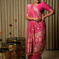 Gulal Pink Woven Banarasi Pure Georgette Bandhani Saree