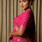 Gulal Pink Woven Banarasi Pure Georgette Bandhani Saree