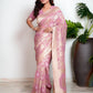 Soft Pink Banarasi Bandhani Pure Georgette Saree with Royal Touch