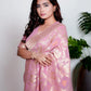 Soft Pink Banarasi Bandhani Pure Georgette Saree with Royal Touch
