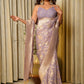 Delicate Purple Woven Banarasi Pure Georgette Bandhani Saree with Royal Touch