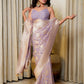 Delicate Purple Woven Banarasi Pure Georgette Bandhani Saree with Royal Touch