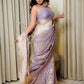 Delicate Purple Woven Banarasi Pure Georgette Bandhani Saree with Royal Touch