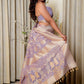 Delicate Purple Woven Banarasi Pure Georgette Bandhani Saree with Royal Touch