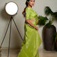 Light Green Woven Pure Tissue Silk Saree with Heavy Golden Embroidery Border