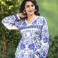 Positano Blue & White Floral Print Co-ord set