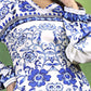 Positano Blue & White Floral Print Co-ord set
