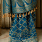 River Blue Woven Banarasi Pure Georgette Bandhej Saree (Bandhani)